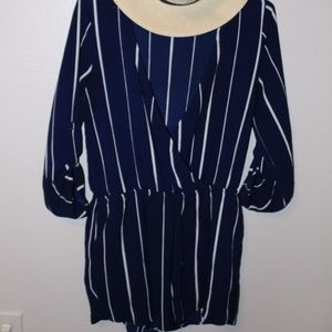 NAVY BLUE STRIPPED ROMPER